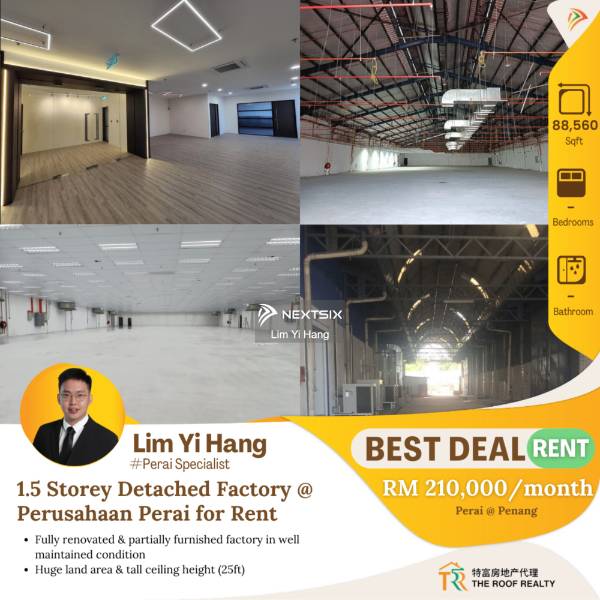 Detached Factory For Rent in Perai Penang