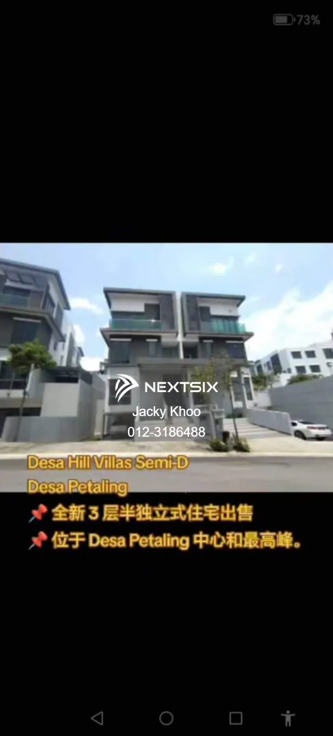 Malaysia, Selangor, Desa Hill Villas, Desa Petaling Brand new 3 storey semi detached house for Sale