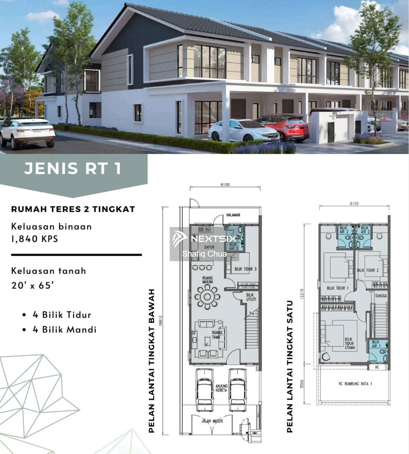 Rumah Baru Teres Dua Tingkat di Taman Belibis, Kuala Selangor