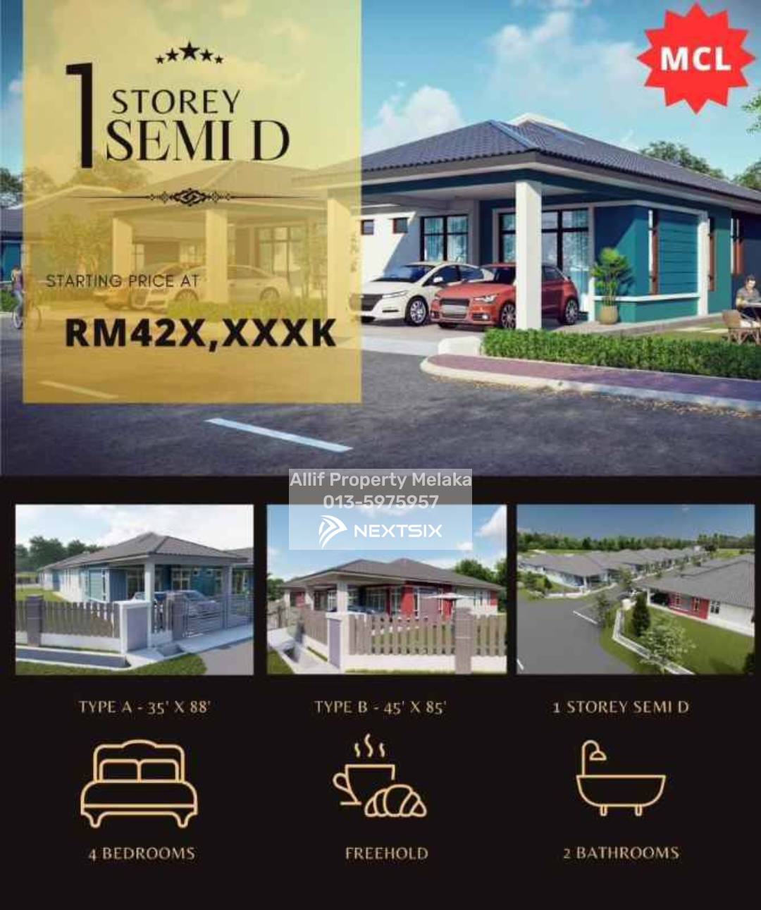 Semi-detached House For Sale in Bukit Rambai Melaka