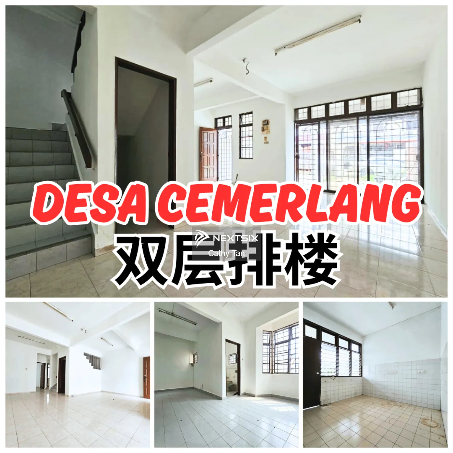 Desa Cemerlang 成熟方便区靠近 Aeon Tebrau 双层排楼出售
