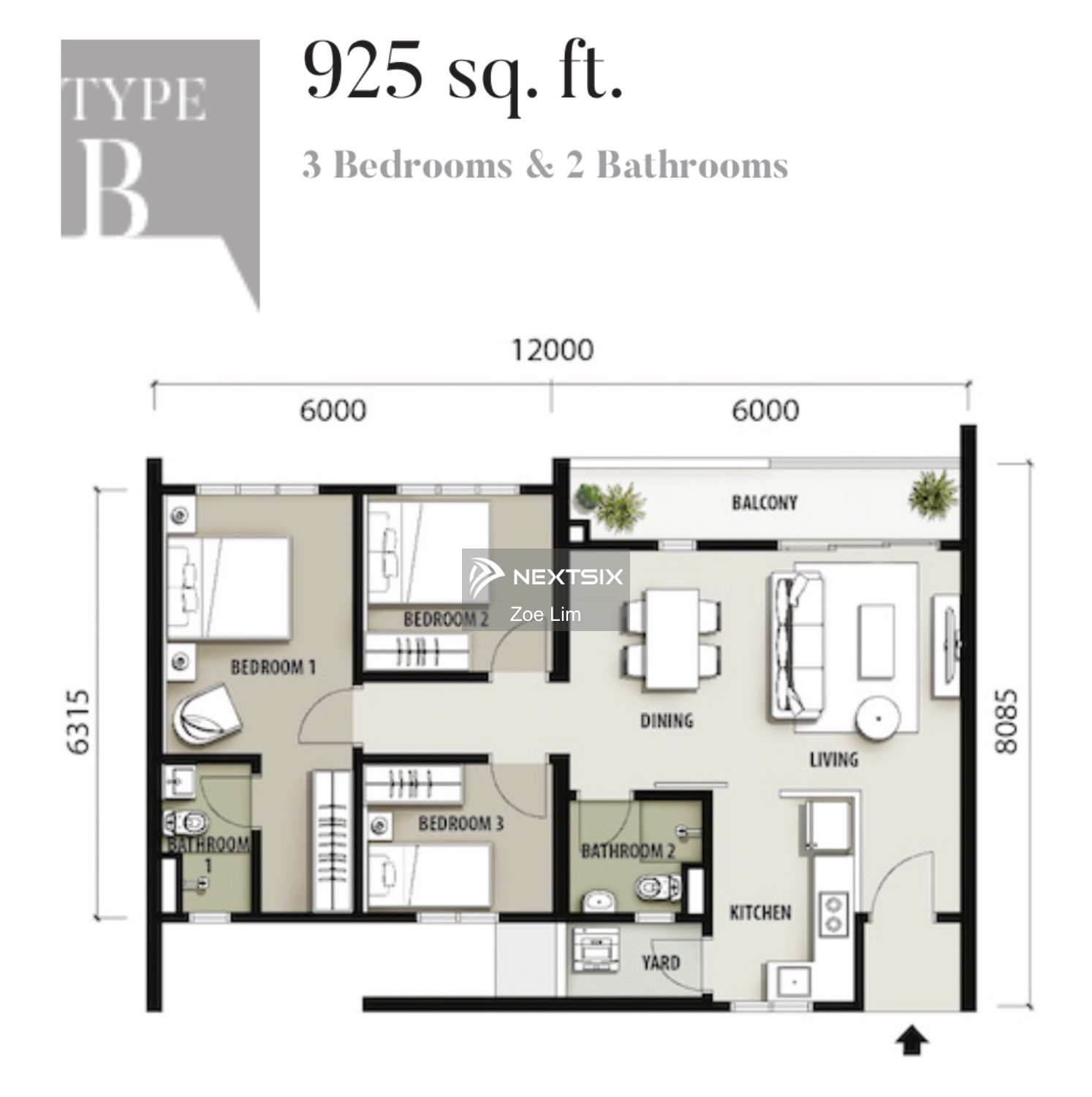 Condominium floor plan - Image 1