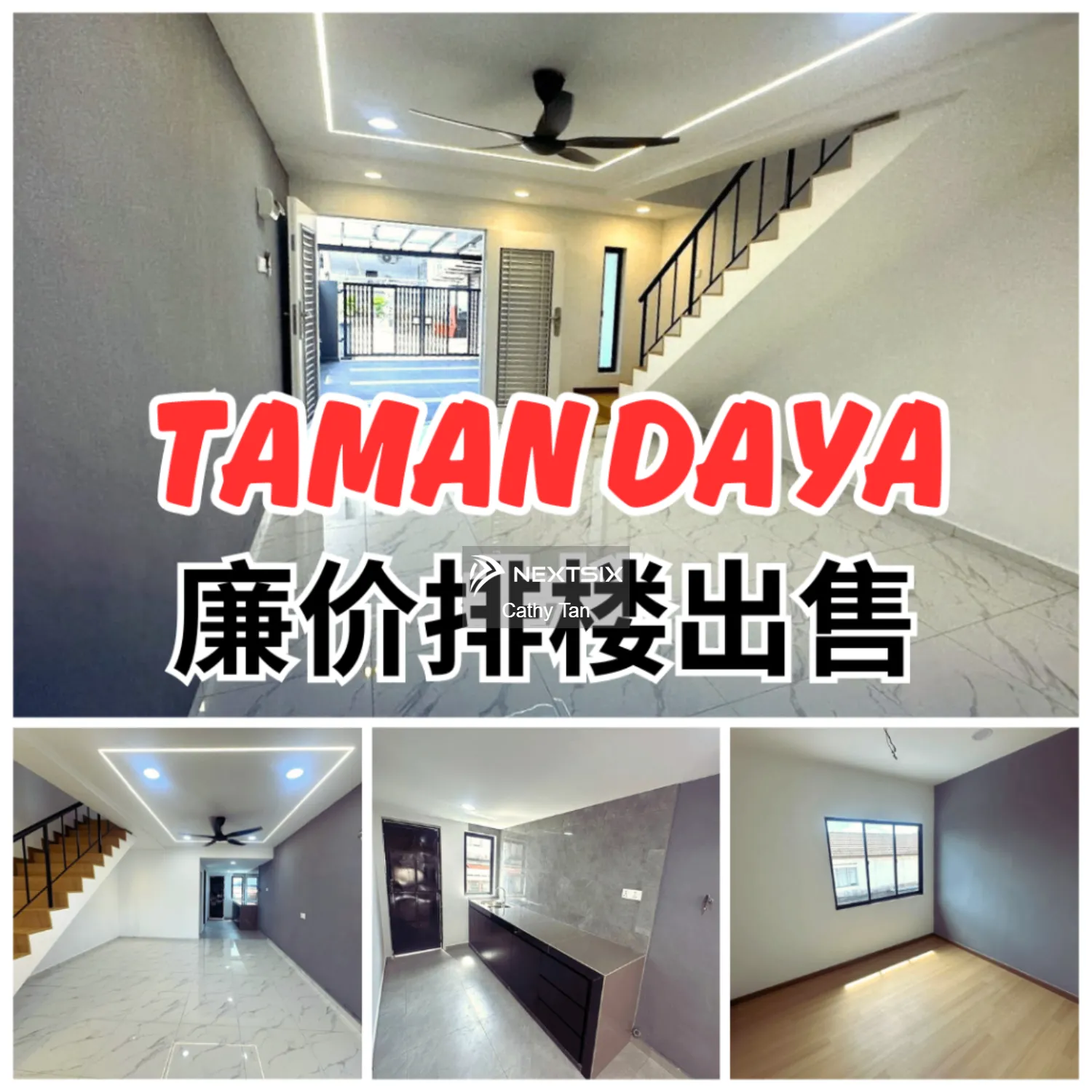 优质地点在 Mount Austin 隔壁的 Taman Daya 有全装修排楼出售