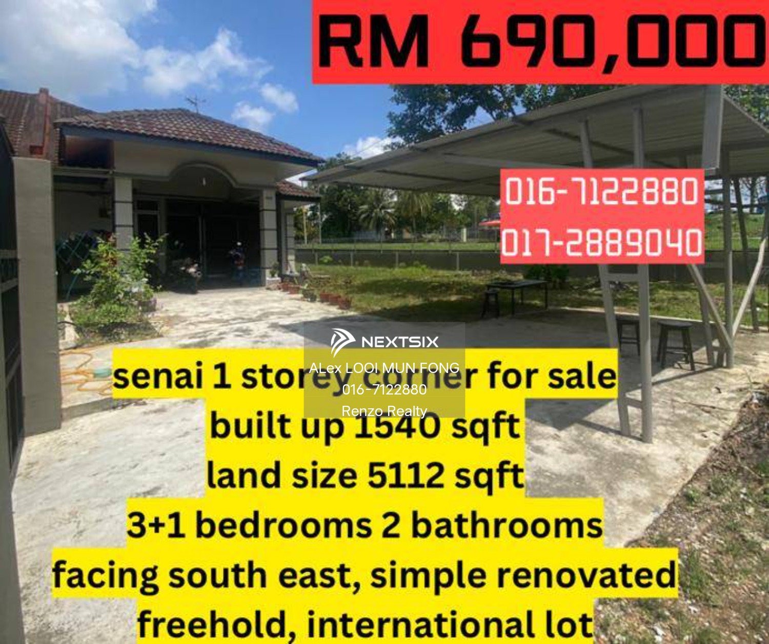 1-sty Terrace/Link House For Sale in Senai Johor