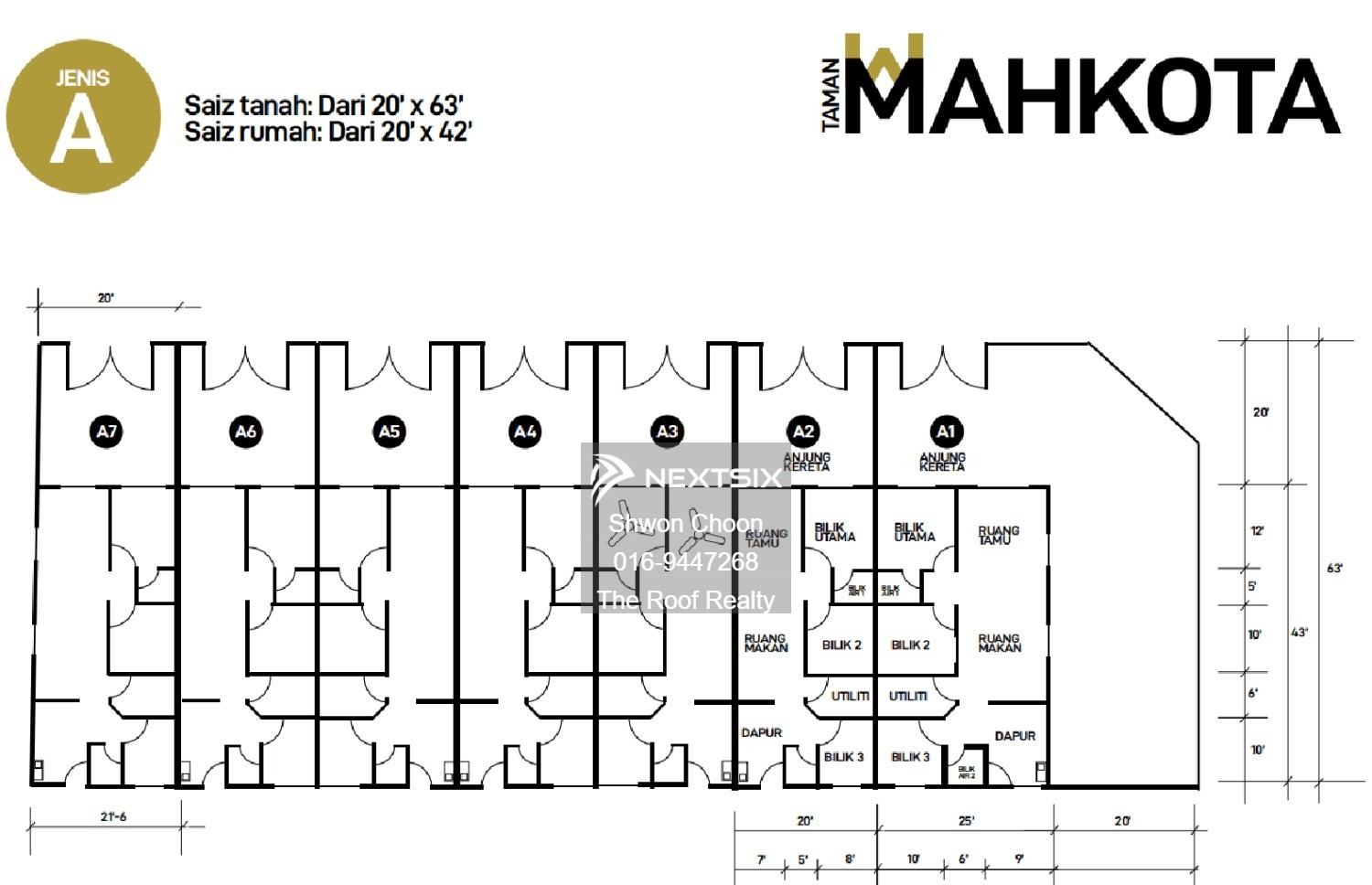 1-sty Terrace/Link House floor plan - Image 3