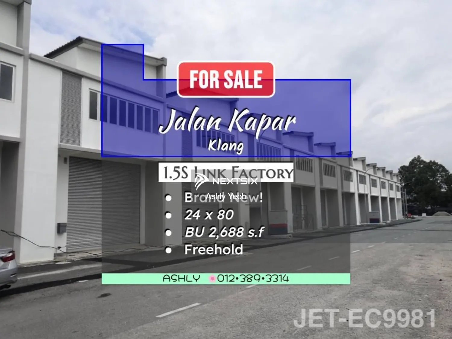 Terraced Factory for Sale Jalan Kapar , 42200 Kang , Selangor , Malaysia