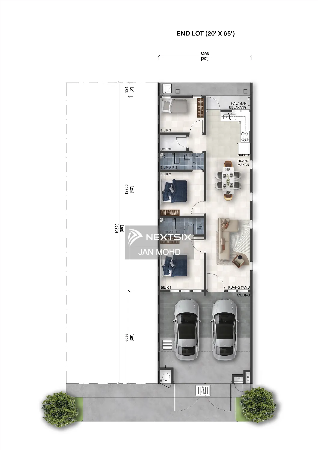 1-sty Terrace/Link House floor plan - Image 6