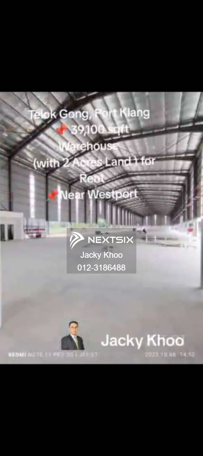 Telok Gong, Port Klang , KLANG, 39,100 sqft Warehouse (with 2 Acres Land ) for Rent