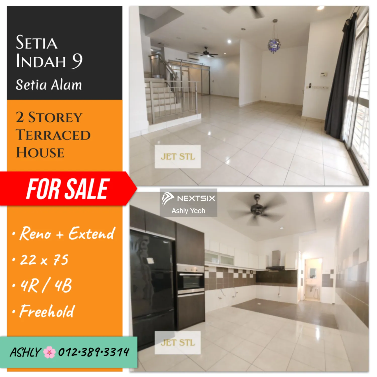 22x75 Fully Extended Double Storey Terrace House for Sale Setia Indah 9, Setia Alam, 40170 Shah Alam, Selangor