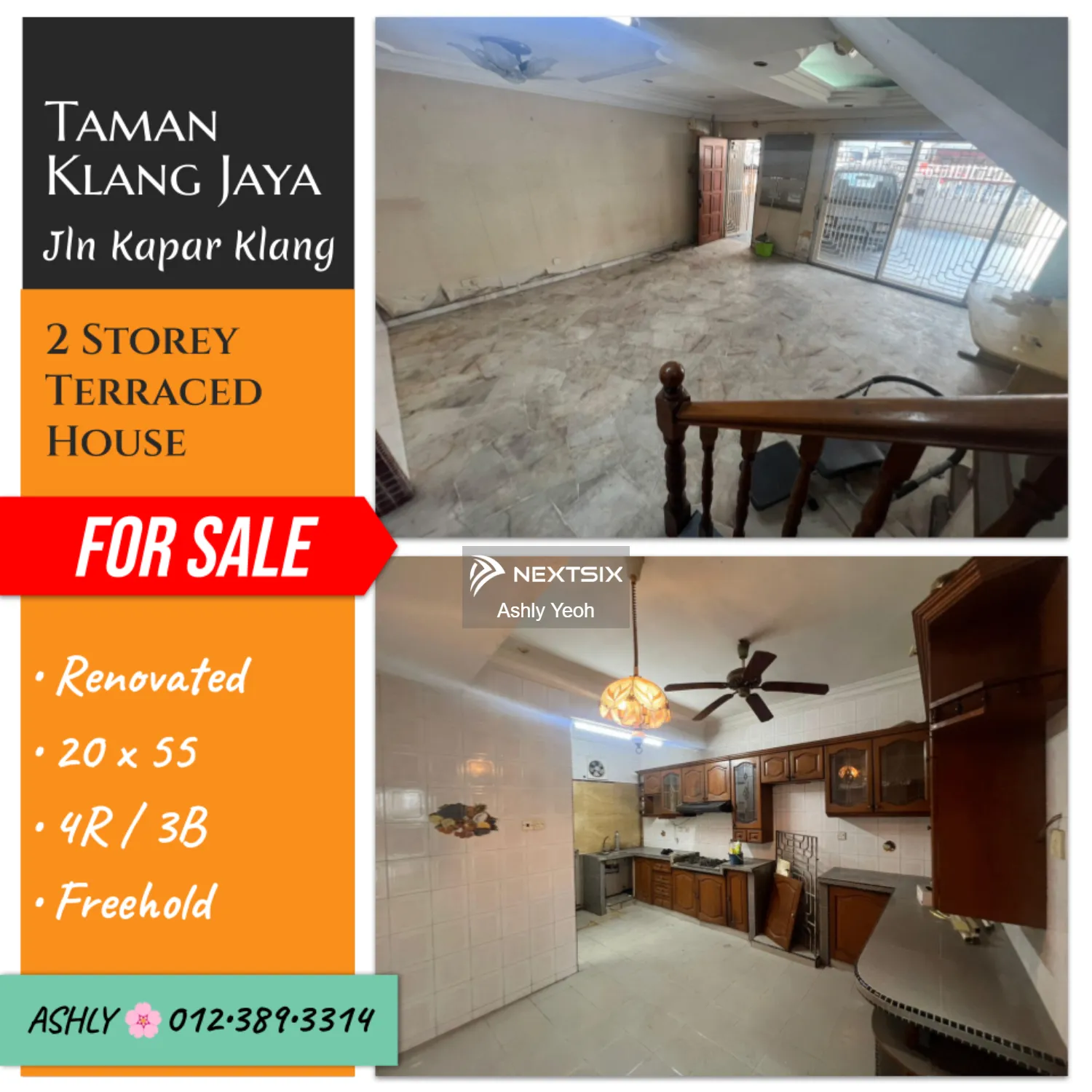 Renovated ⏫ Double Storey Terrace House for Sale Taman Klang Jaya, 41200 Klang, Selangor