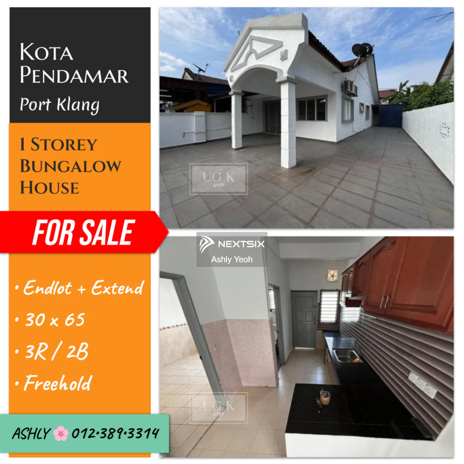 ENDLOT 100% Full Loan ✅ Fully Extend ↕️ Single Storey Terrace House for Sale Kota Pendamar, Port Klang 42000 Klang, Selangor