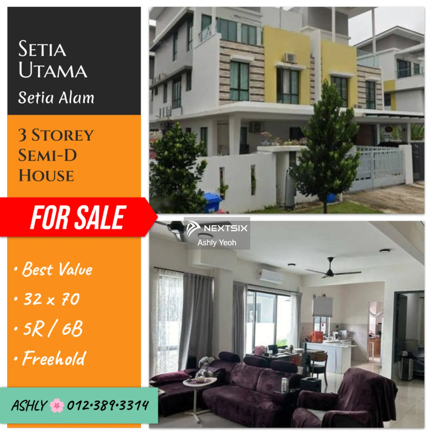 Best Value 3 Storey Semi-D House for Sale Setia Utama , Setia Alam , 40170 Shah Alam , Selangor