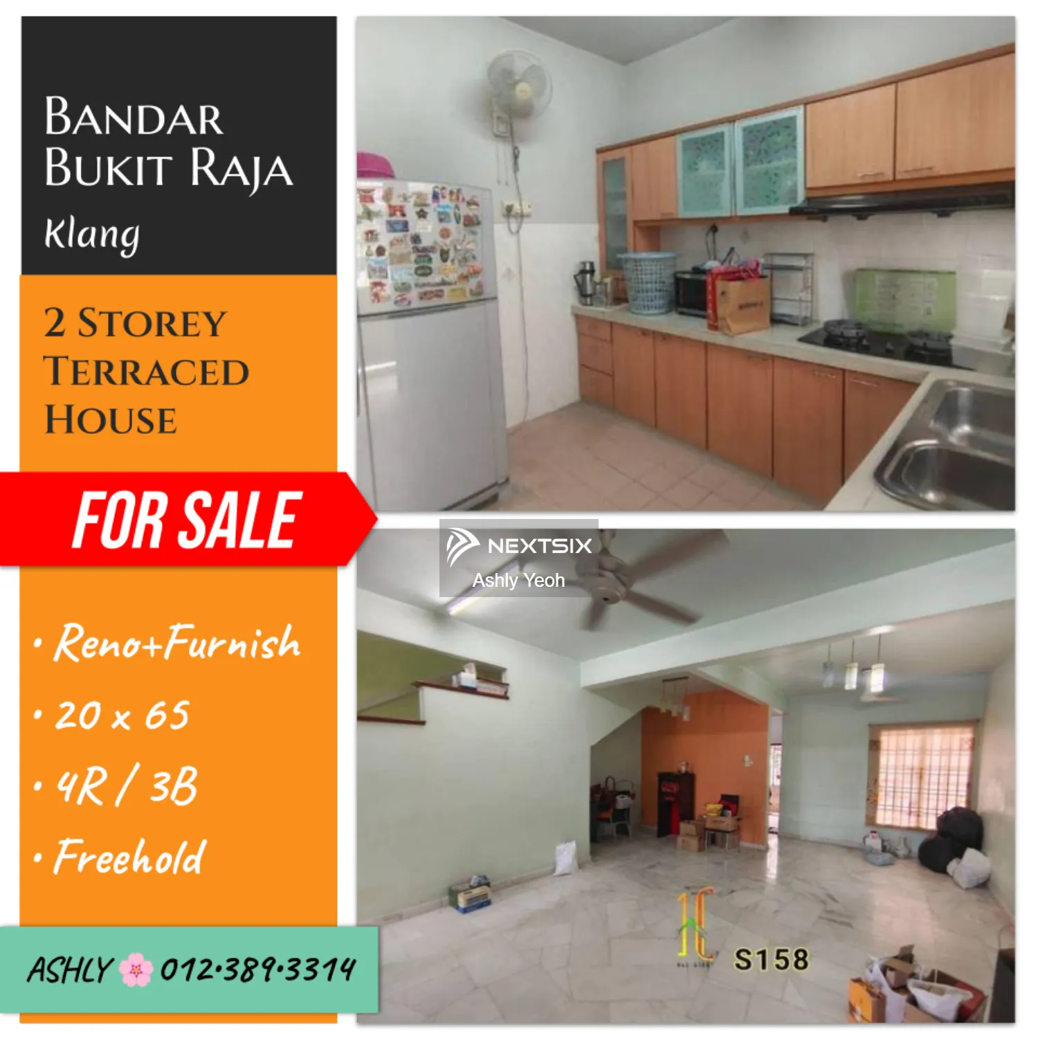 RENO+FURNISH Double Storey Terrace House for Sale Rumah jual Bukit Raja Klang Selangor