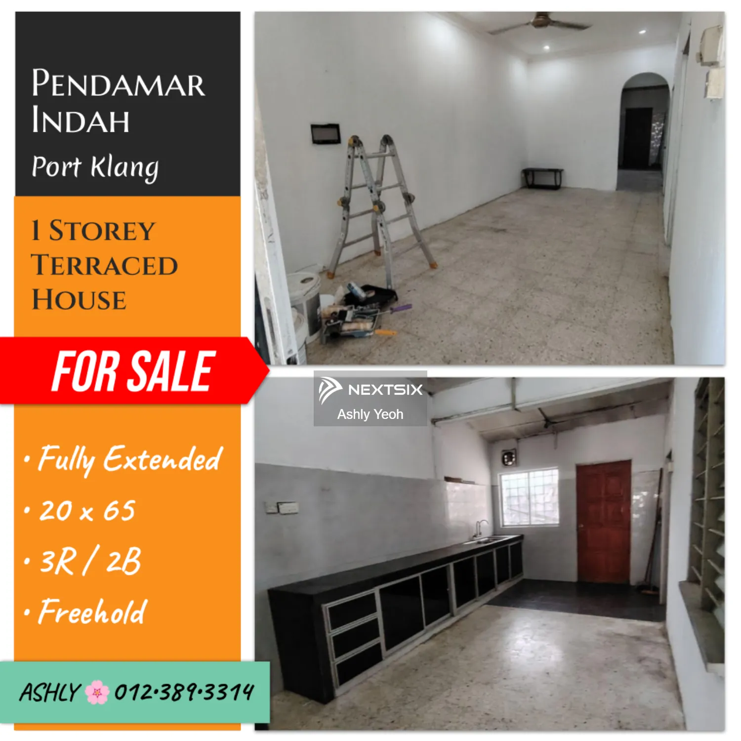 FULLY EXTENDED Single Storey Terrace House for Sale Rumah teres untuk jual Taman Pendamar Indah, 42000 Pelabuhan Klang, Selangor