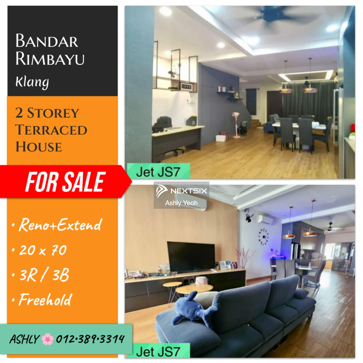 RENO+FACING OPEN Double Storey Terrace House for Sale Rumah Teres untuk jual Bandar Rimbayu, 42500 Telok Panglima Garang, Selangor