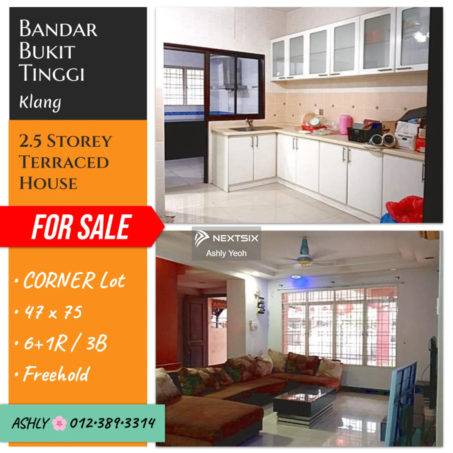 CORNER Full RENO 2.5 Storey Terrace House for Sale Rumah untuk jual Bukit Tinggi 1 (Opposite Giant), 41200 Klang, Selangor
