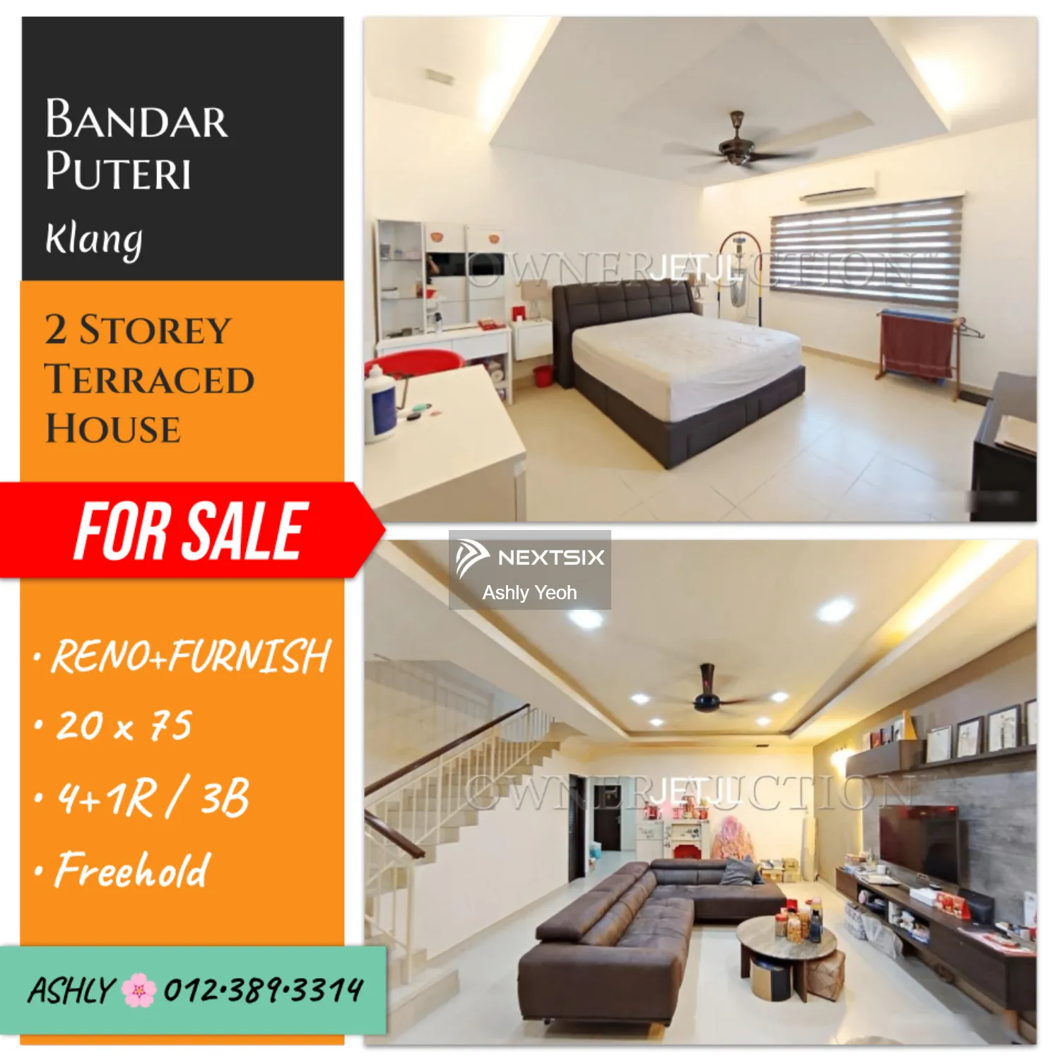 Fully FURNISH Double Storey Terrace House for Sale Rumah untuk jual Bandar Puteri (Near McDonald) 41200 Klang, Selangor