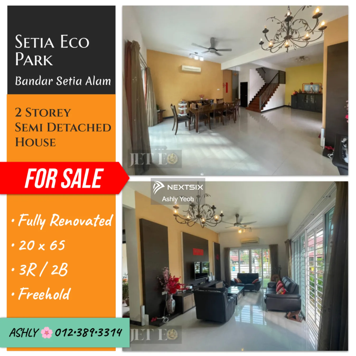 RENO+FURNISH 2 Storey Semi D House for Sale & Rent Rumah untuk jual Setia Eco Park 40170 Shah Alam Selangor