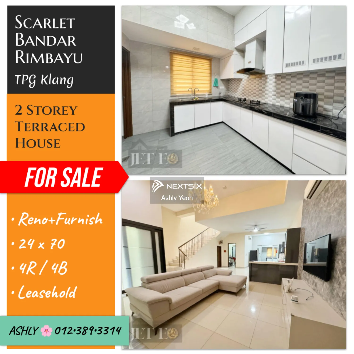 RENO+FURNISH 2 Storey Superlink House for Sale Rumah untuk jual Scarlet Bandar Rimbayu 42500 Telok Panglima Garang Selangor