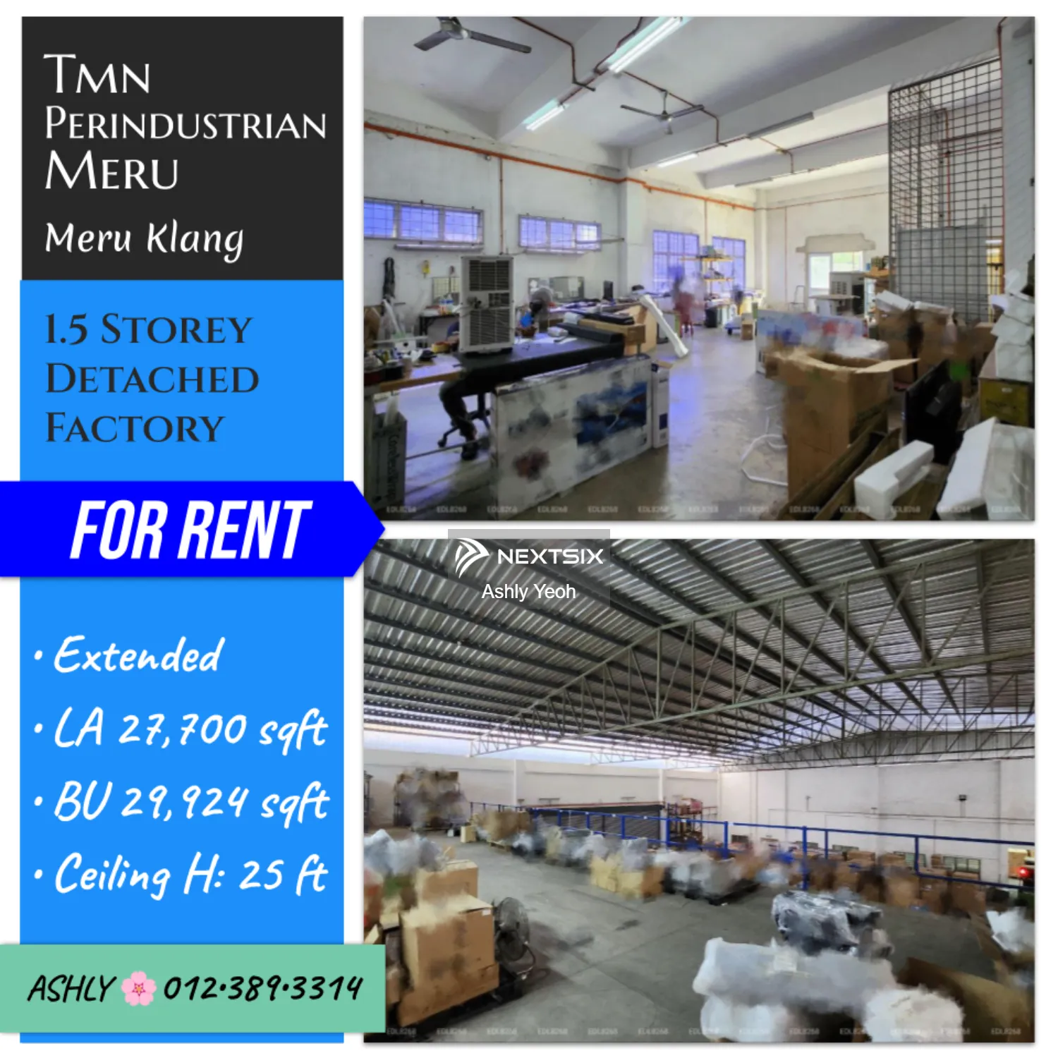 1.5 Storey Detached Factory for Rent Kilang untuk disewa Taman Perindustrian Meru, Meru Industrial Park, Jalan Korporat