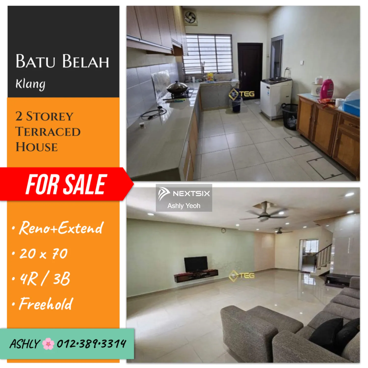 RENO+EXTEND 2 Storey Terrace House for Sale Rumah untuk jual Batu Belah 41050 Klang Selangor