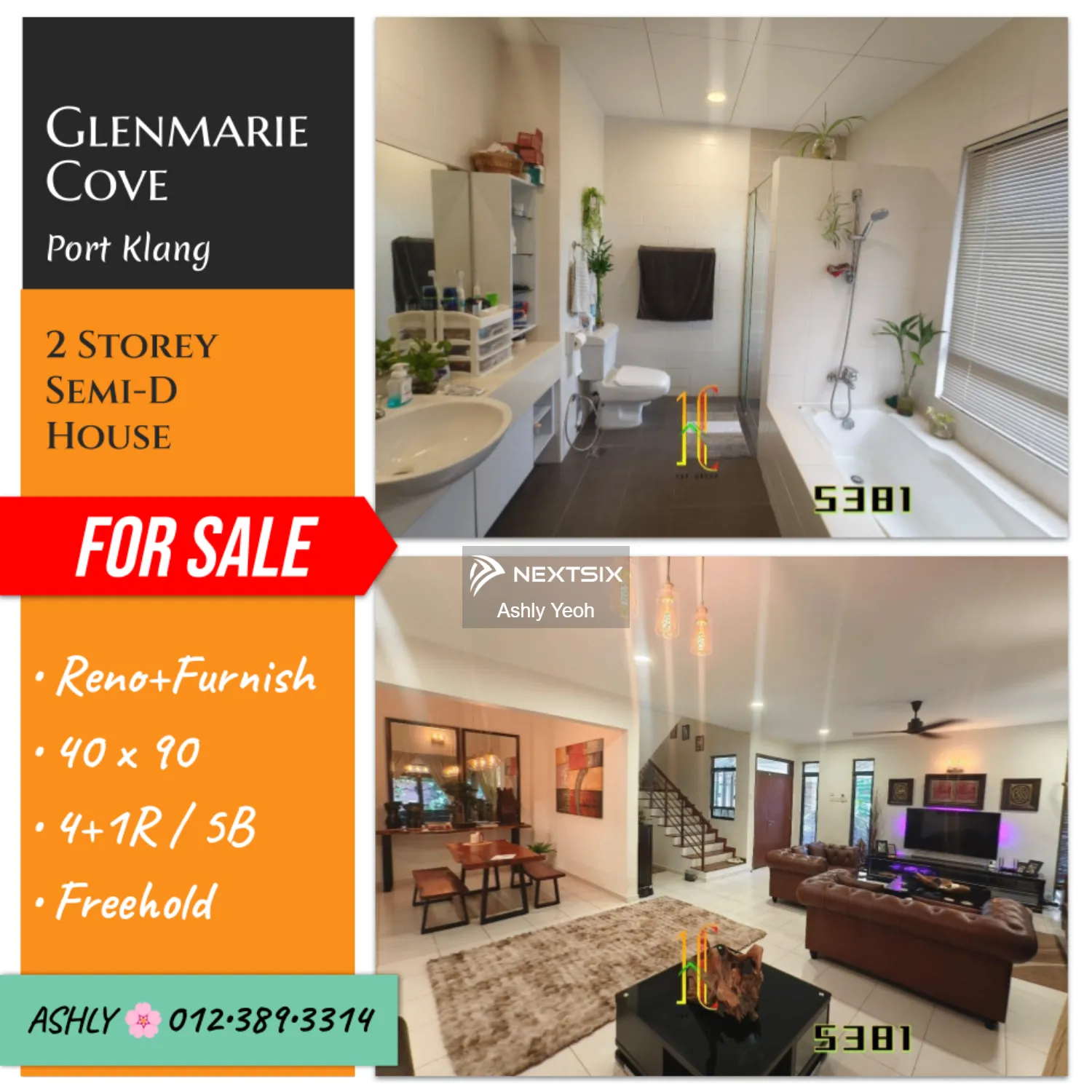 RENO+FURNISH Semi D House for Sale Rumah untuk jual Glenmarie Cove 42000 Port Klang Selangor