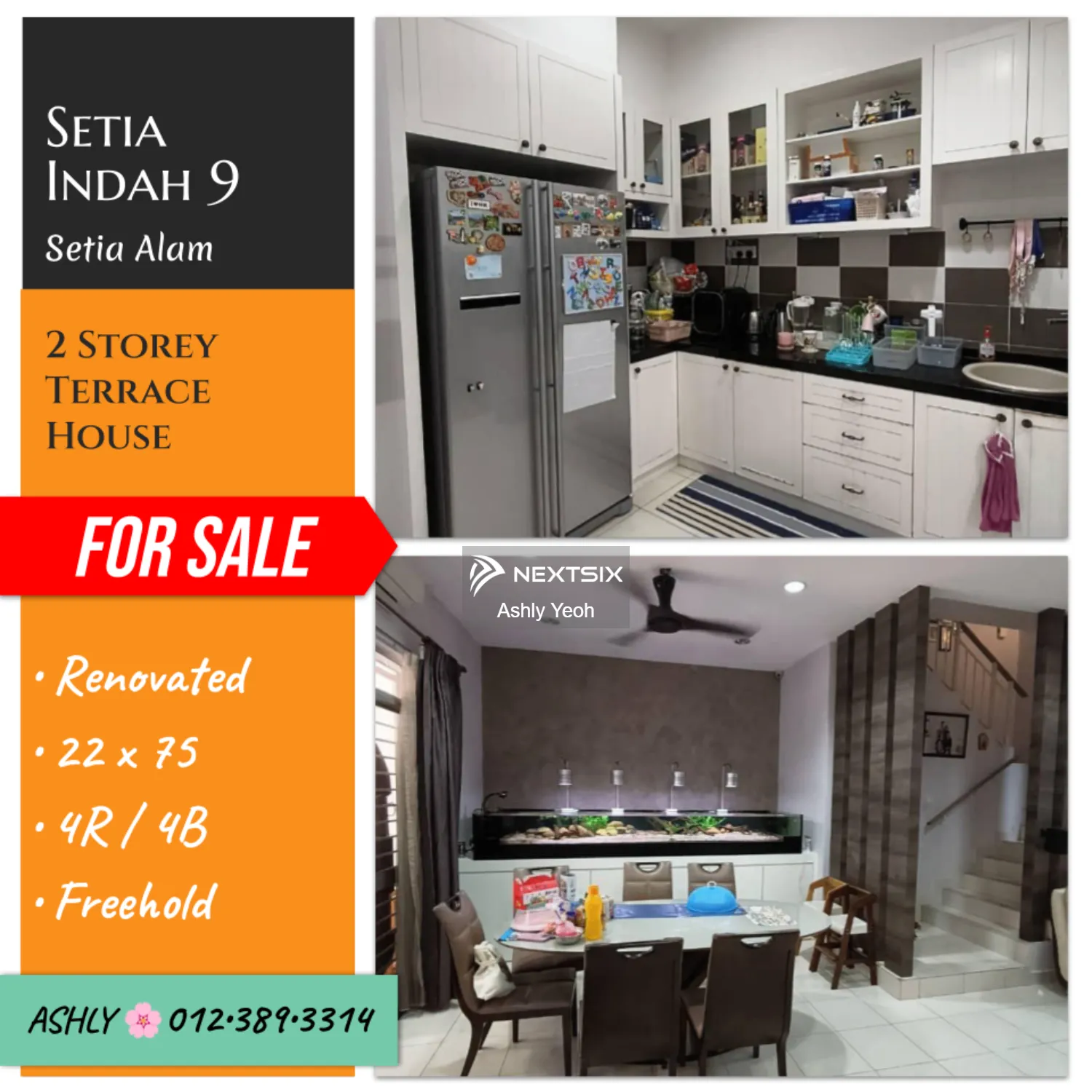 FULLY EXTEND+RENO Double Storey Terrace House for Sale Rumah untuk jual Setia Indah 9, Setia Alam , 40170 Shah Alam , Selangor