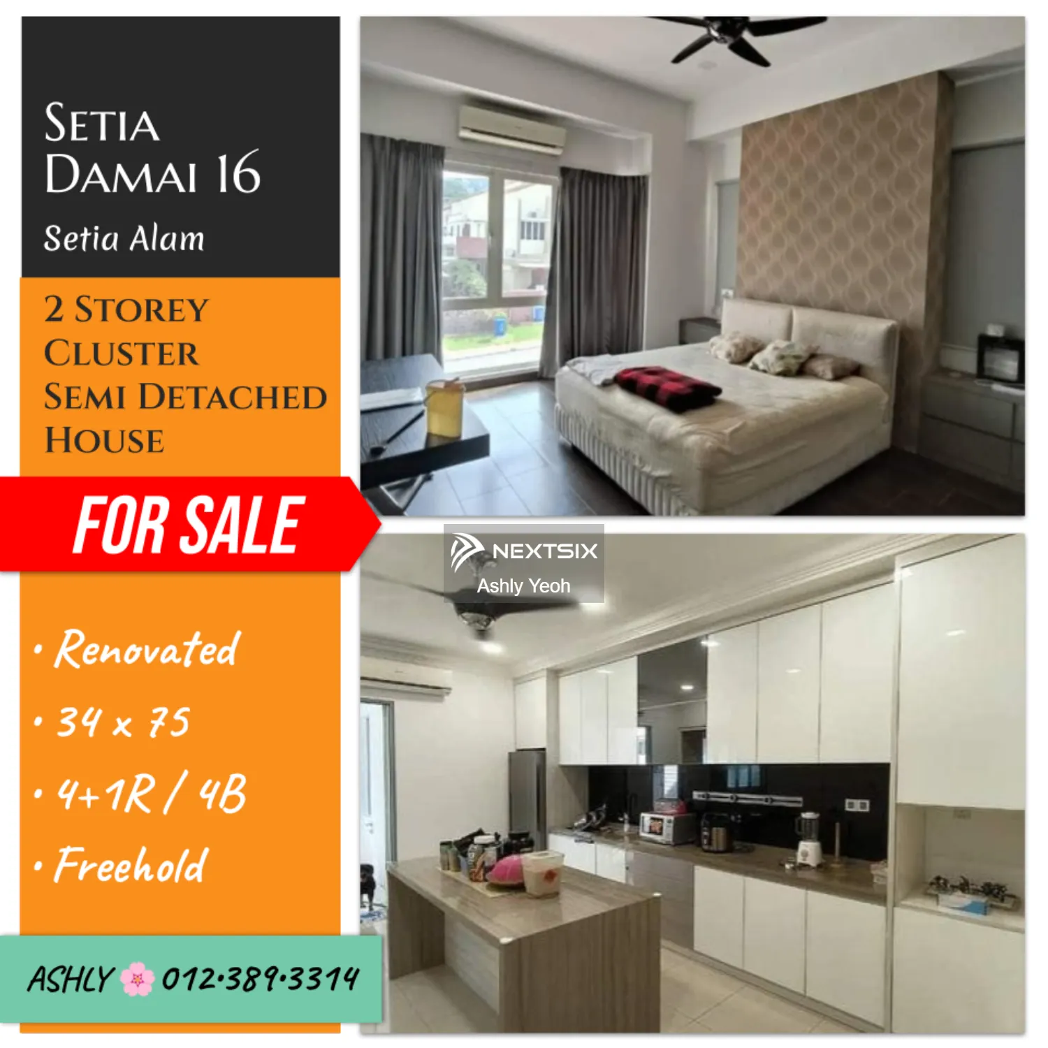 RENOVATED Double Storey Cluster Semi D House for Sale Rumah untuk jual Setia Damai 16, Setia Alam , 40170 Shah Alam , Selangor