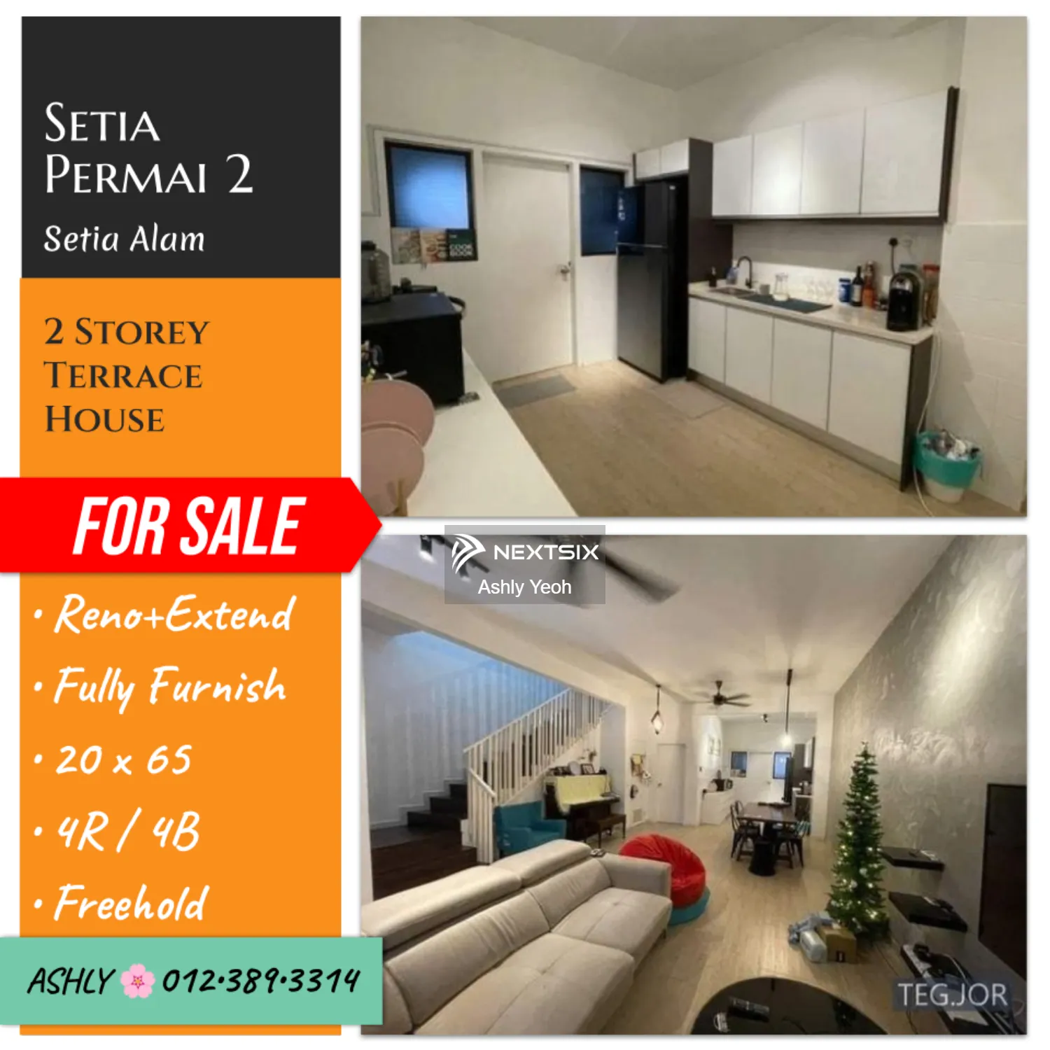 RENO+FURNISH Double Storey Terrace House for Sale Rumah untuk jual Setia Permai 2, Setia Alam , 40170 Shah Alam , Selangor