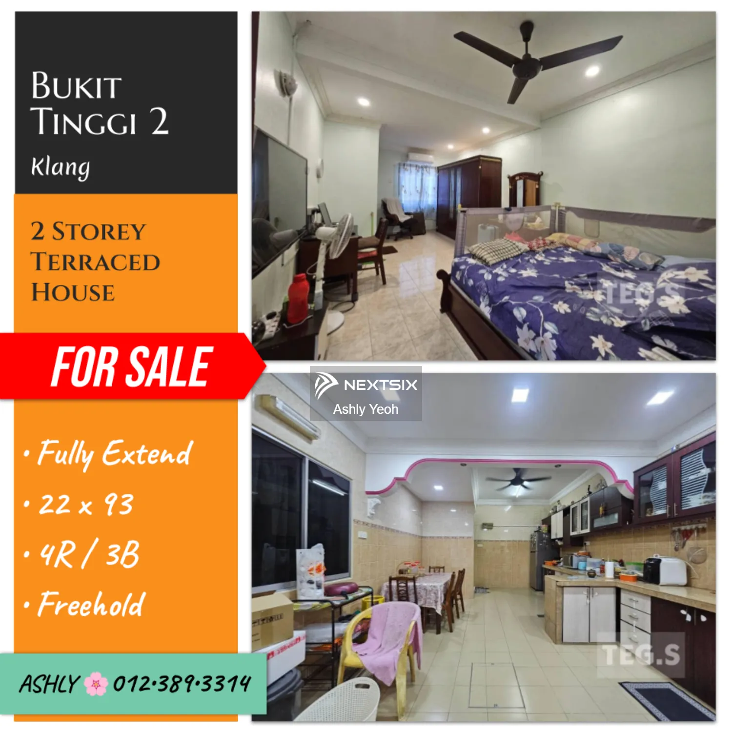 22x93 RENO+EXTEND↑↓ Double Storey Terrace House for Sale Rumah untuk jual Bukit Tinggi 2 41200 Klang Selangor