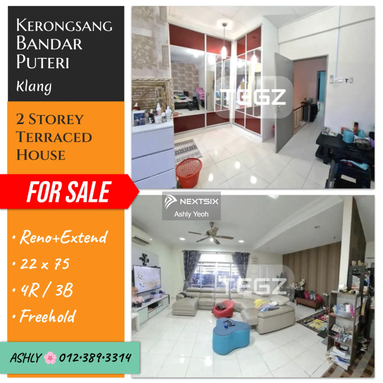 RENO+EXTEND Double Storey Terrace Superlink Terrace House for Sale Rumah untuk jual Kerongsang, Bandar Puteri 41200 Klang, Selangor