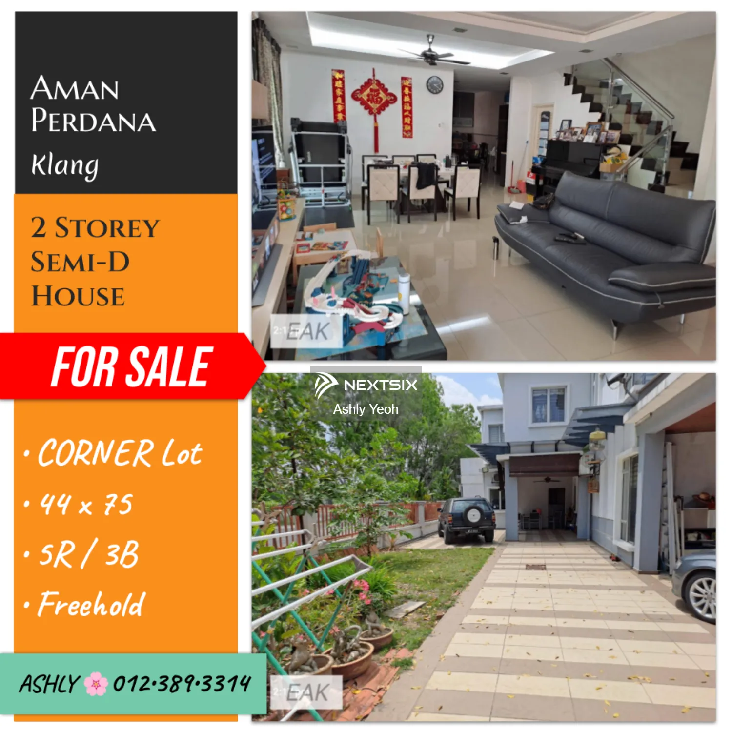 CORNER+RENO+EXTEND 2 Storey Semi-D Corner for Sale Rumah untuk jual Aman Perdana, 41050 Klang, Selangor