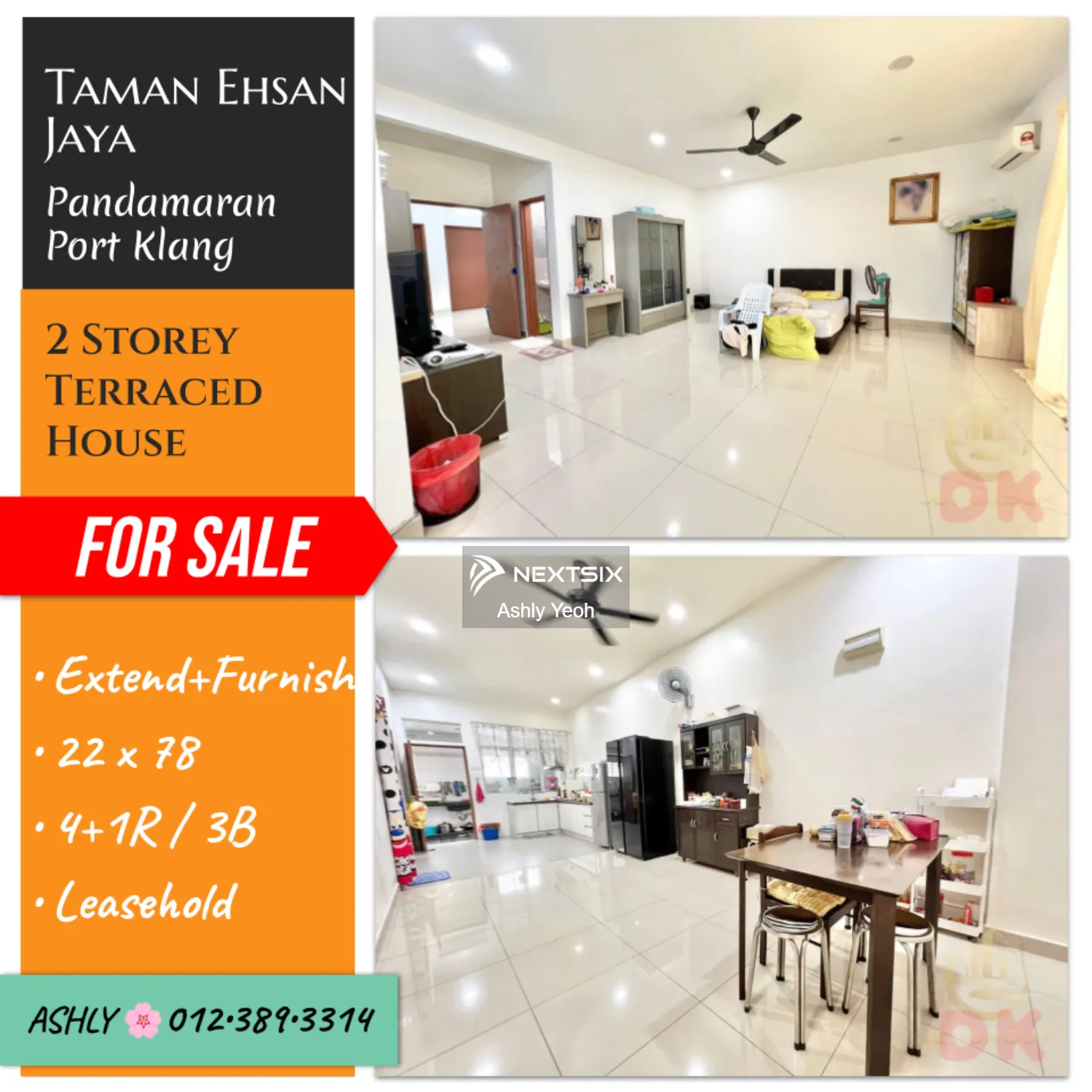 EXTEND+FURNISH 2 Storey Terrace House for Sale Rumah untuk jual Taman Ehsan Jaya, Pandamaran 42000 Port Klang Selangor