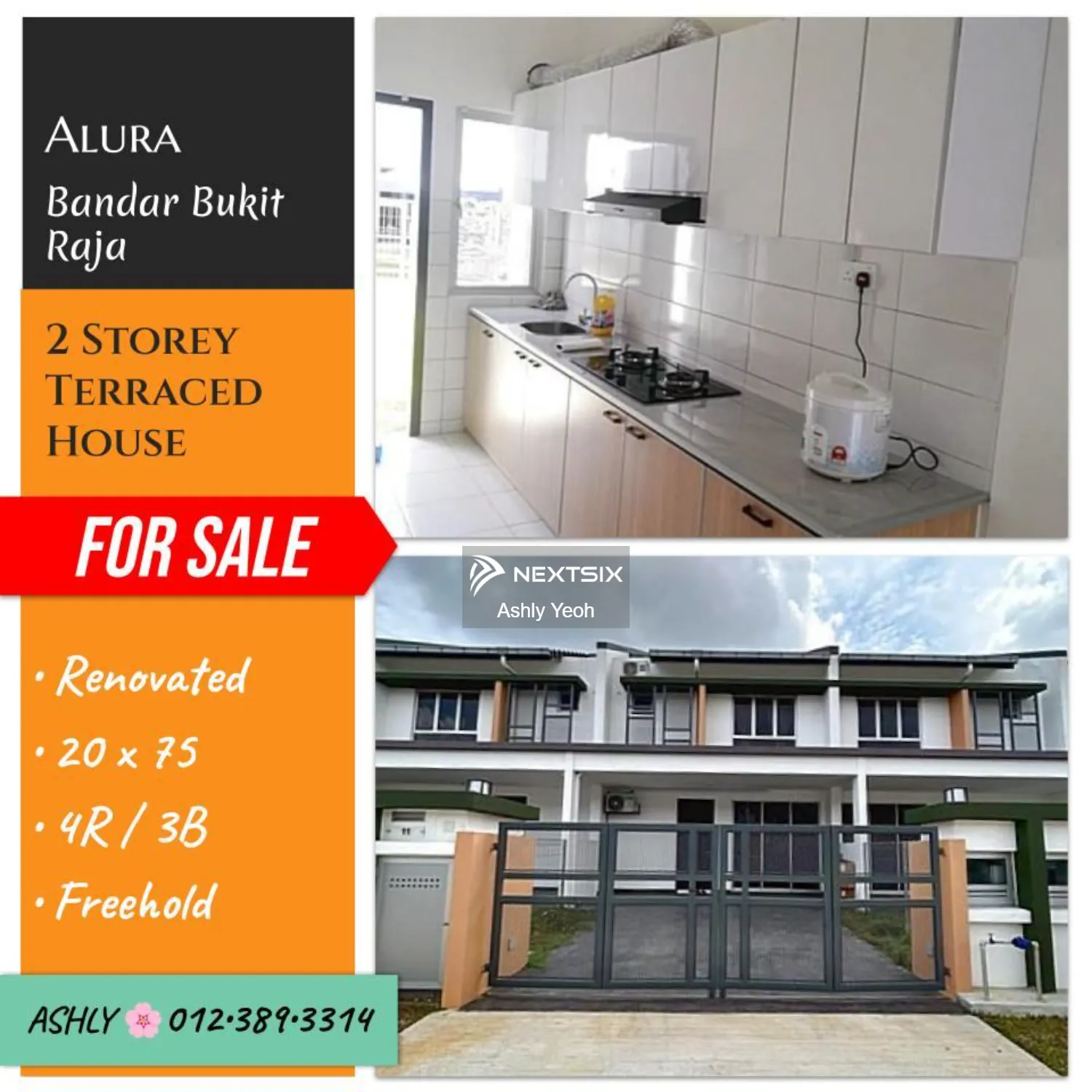 SUPER VALUE 2 Storey Terraced House for Sale Rumah untuk jual Alura, Bandar Bukit Raja 41050 Klang, Selangor