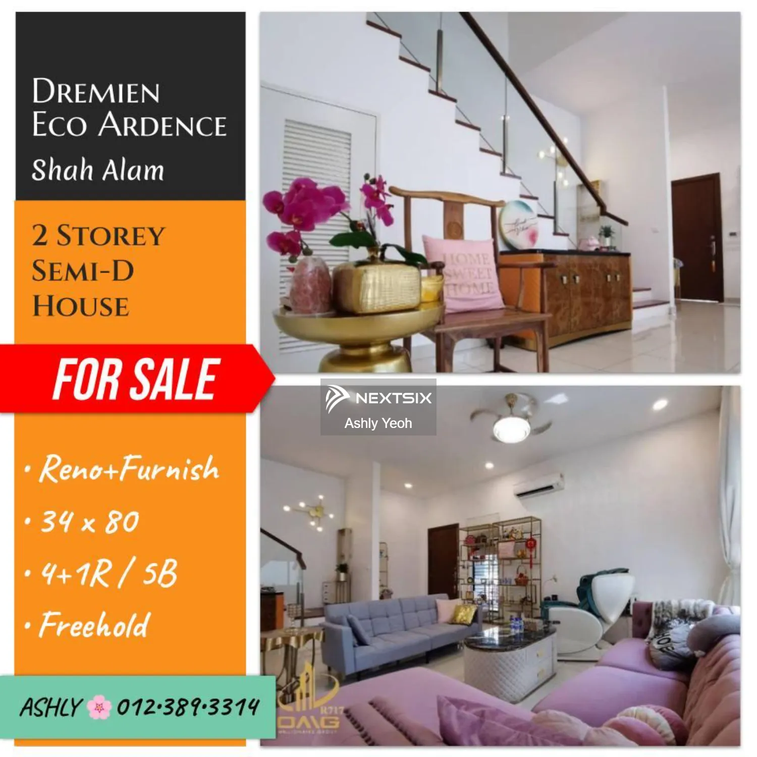 2 Storey Semi-D for Sale Rumah untuk jual Dremien @ Eco Ardence Setia Alam, Selangor