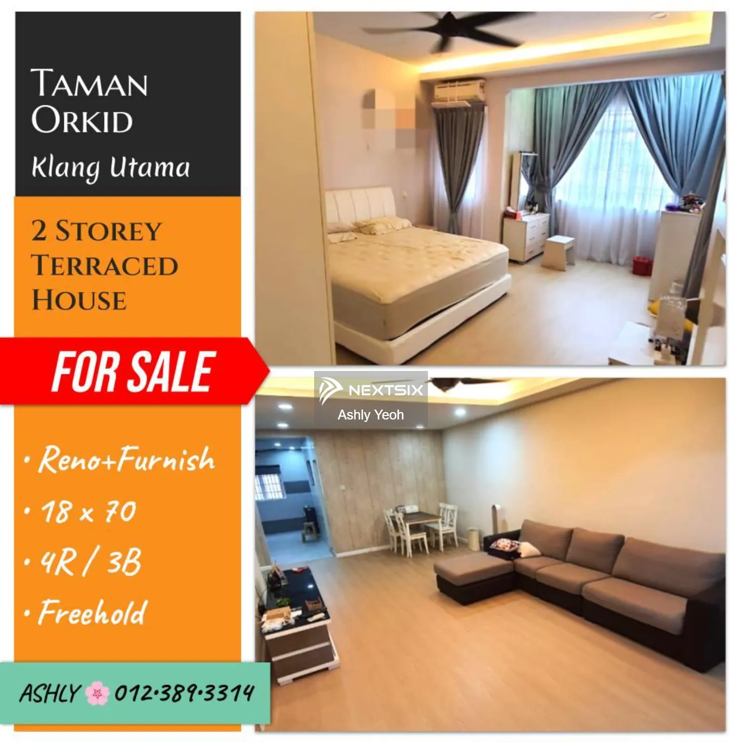Full RENO Double Storey House for Sale Rumah untuk jual Taman Klang Utama (Taman Orkid) 42100 Klang Selangor