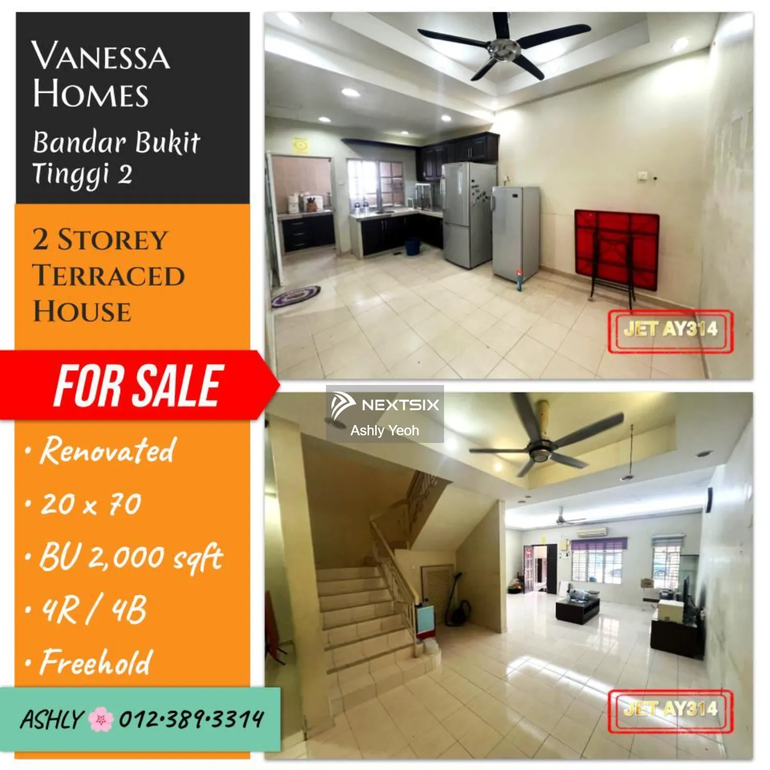 Renovated Double Storey Terrace House for Sale Rumah untuk jual Vanessa Homes, Bandar Bukit Tinggi 2 41200 Klang Selangor
