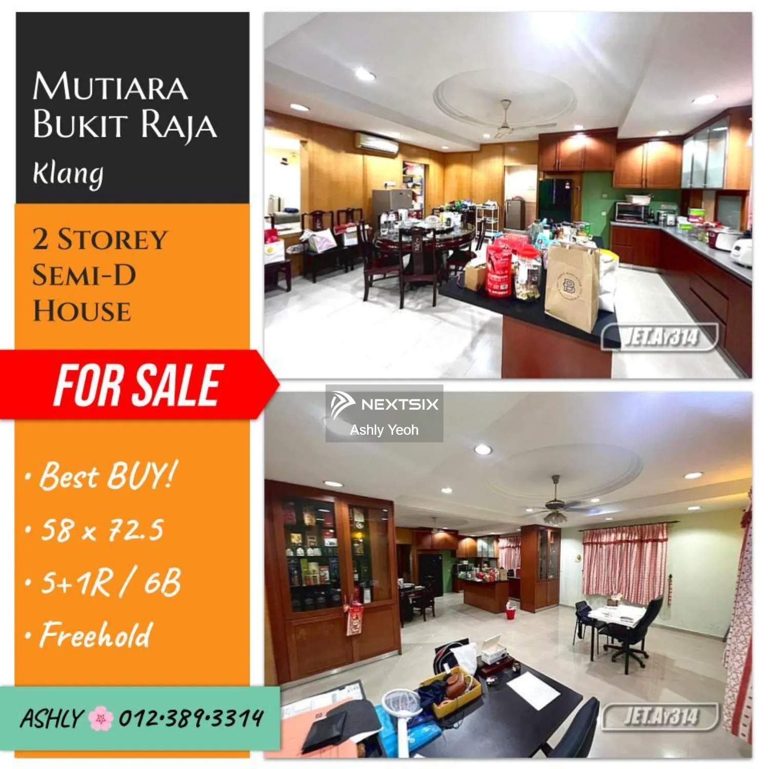 Extended CORNER Lot 2 Storey Semi D House for SALE Rumah untuk jual Taman Mutiara Bukit Raja 41050 Klang Selangor
