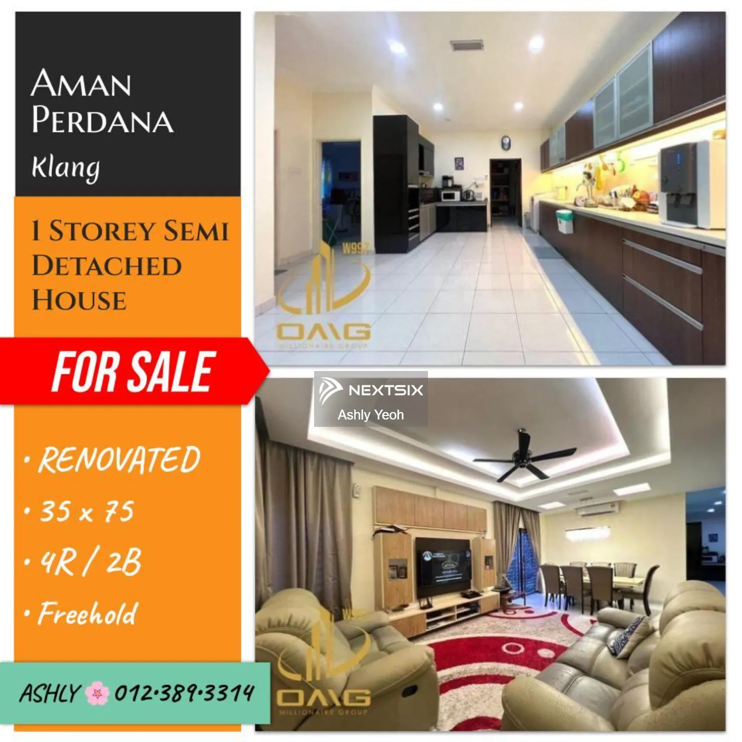 PRICE REDUCED Single Storey Semi D House for Sale Rumah untuk jual Aman Perdana 41050 Klang Selangor