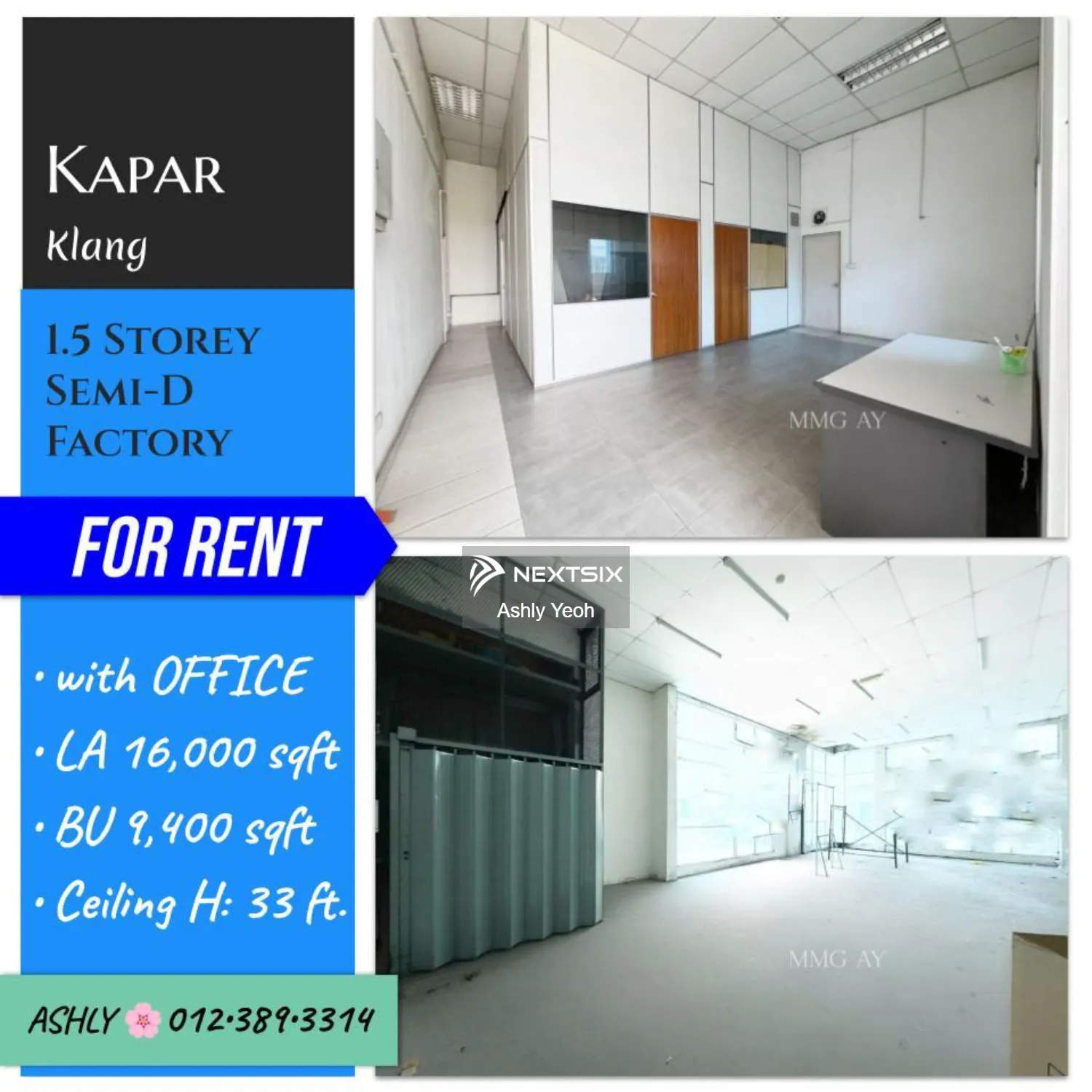 Available NOW 1.5 Storey Semi D Factory / Warehouse To Let Kapar 42200 Klang Selangor