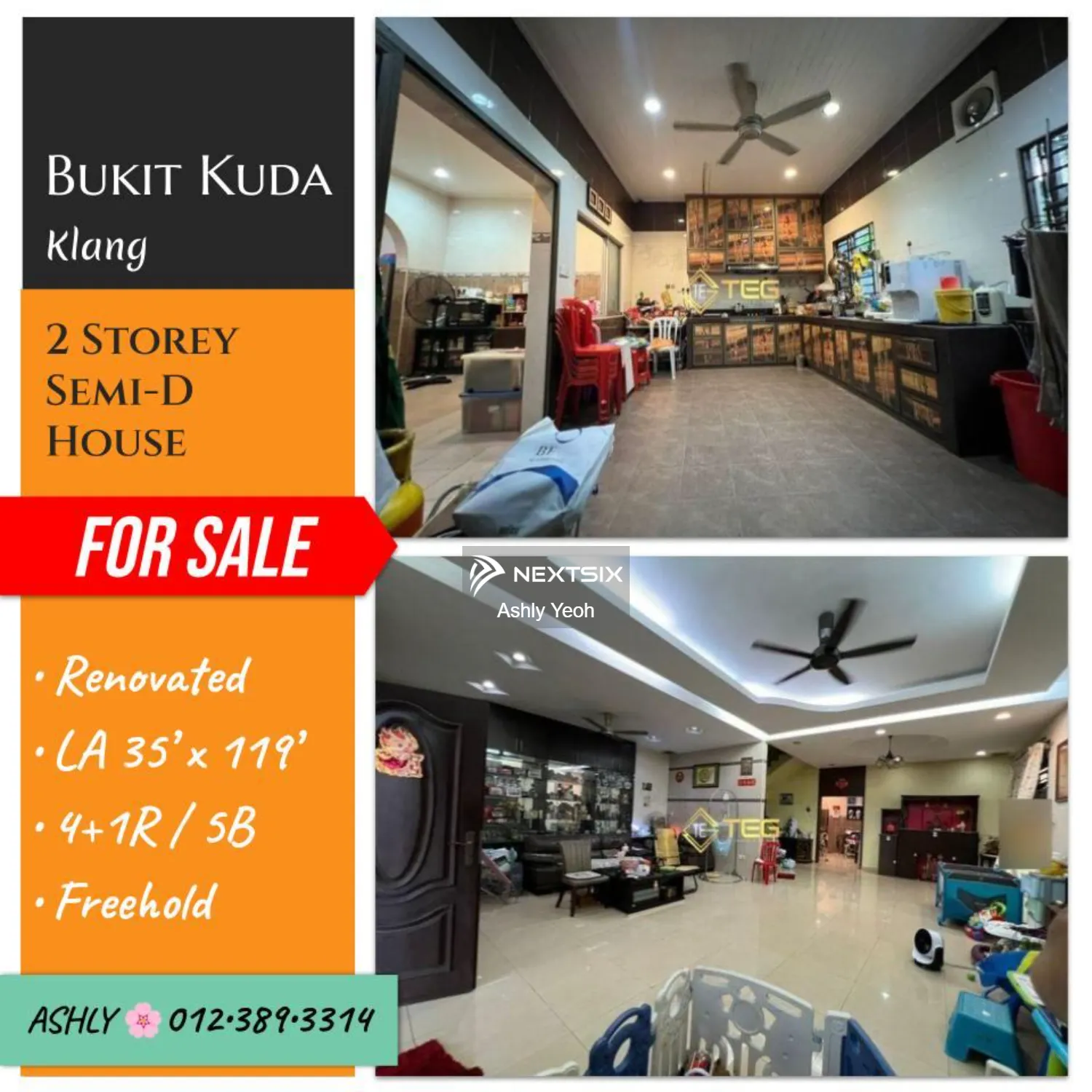 Fully RENO+EXTEND 2 Storey Semi D House Rumah untuk jual Bukit Kuda, Klang 41200 Klang Selangor