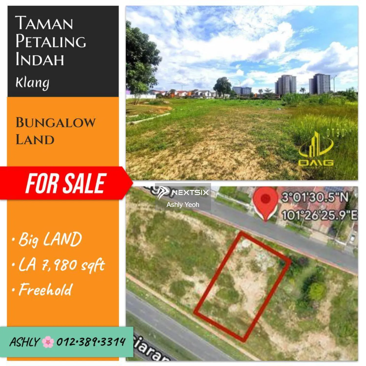 7980sqft Bungalow Land for Sale Rumah untuk jual Taman Petaling Indah, 41200 Klang Selangor