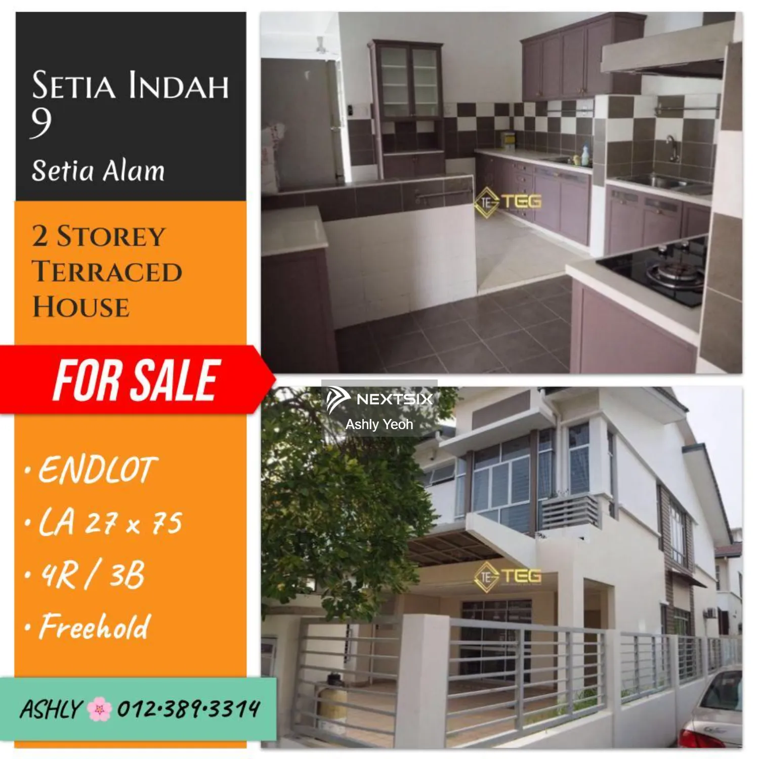 End LOT 2 Storey Terrace House for Sale Rumah untuk jual Setia Indah 9 Setia Alam 40170 Shah Alam Selangor