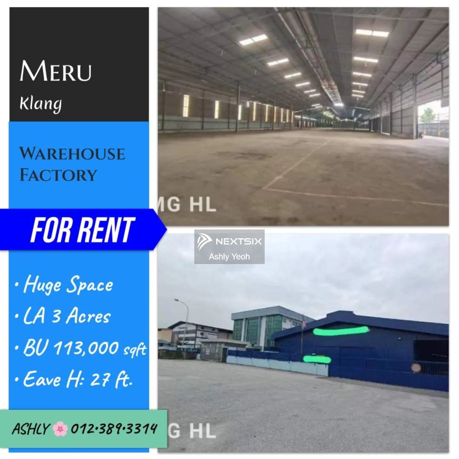 Huge SPACE Factory Warehouse for Rent Kilang Gudang untuk sewa Meru, Klang 41050 Klang Selangor