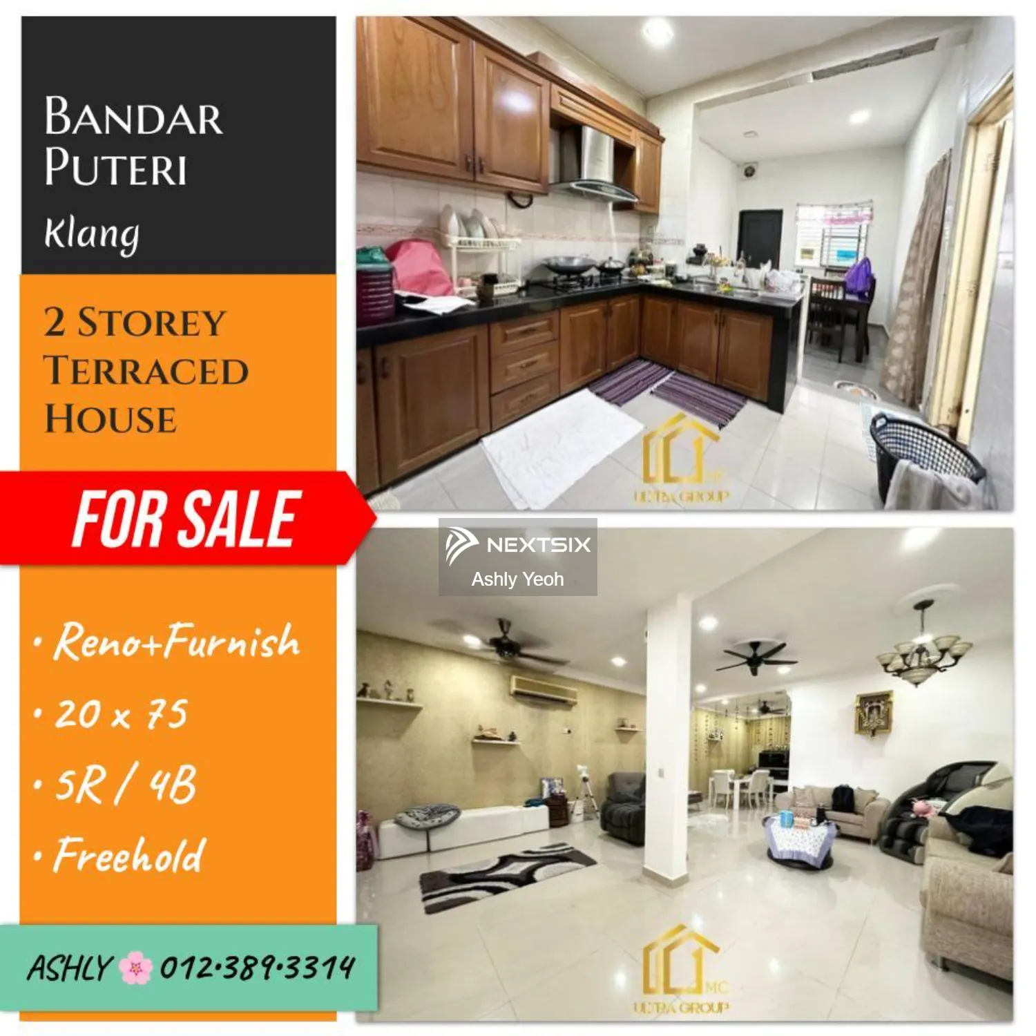 RENO+EXTEND 2 Storey Terrace for SALE Rumah Untuk Jual @ Bandar Puteri Klang 41200 Klang