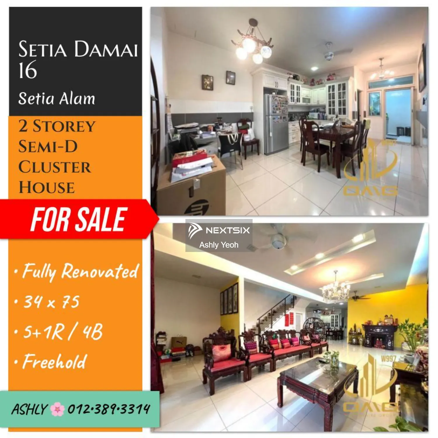 RENO+PRICE REDUCE Double Storey Semi D Cluster for SALE Rumah Untuk Jual @ Setia Damai 16, Setia Alam