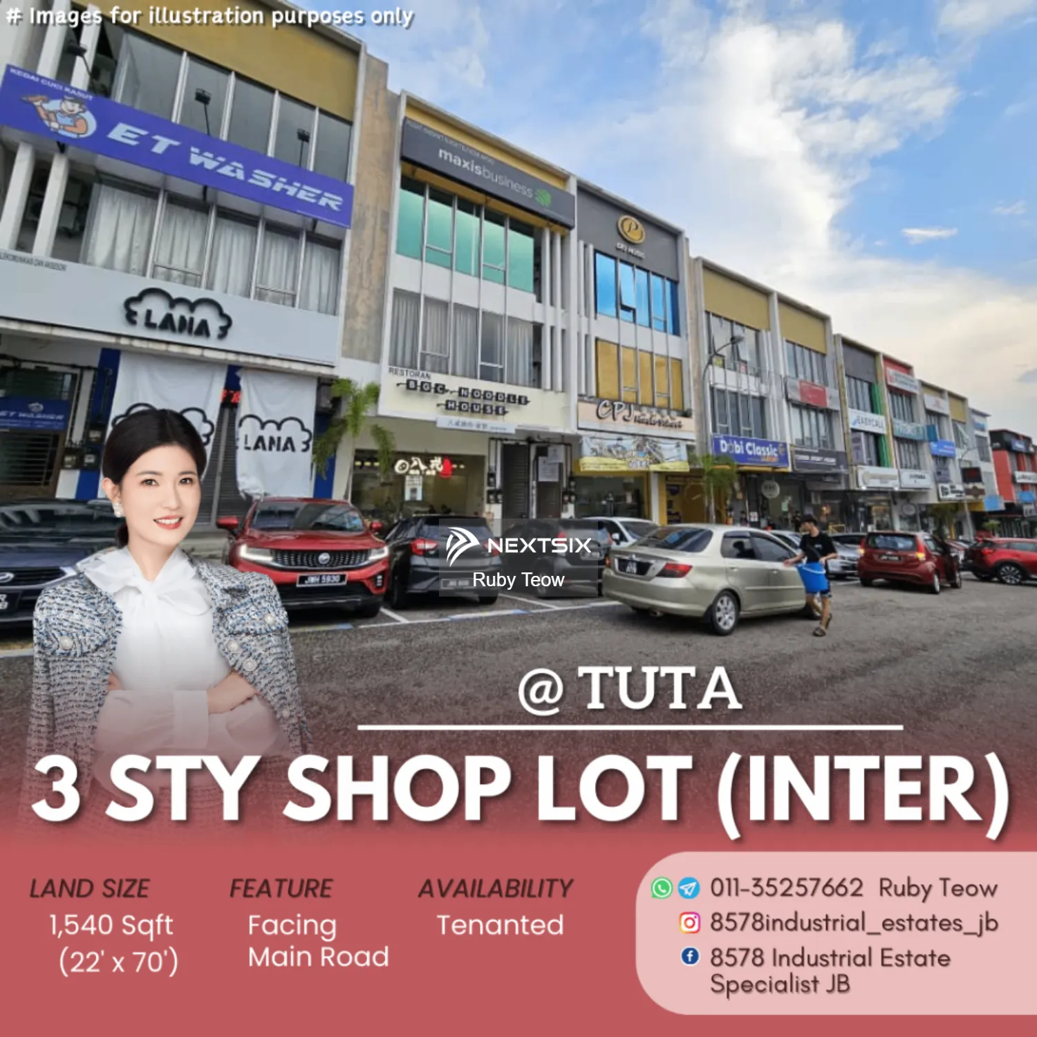Taman Ungku Tun Aminah - 3 Sty Shop Lot (Intermediate) For Sale