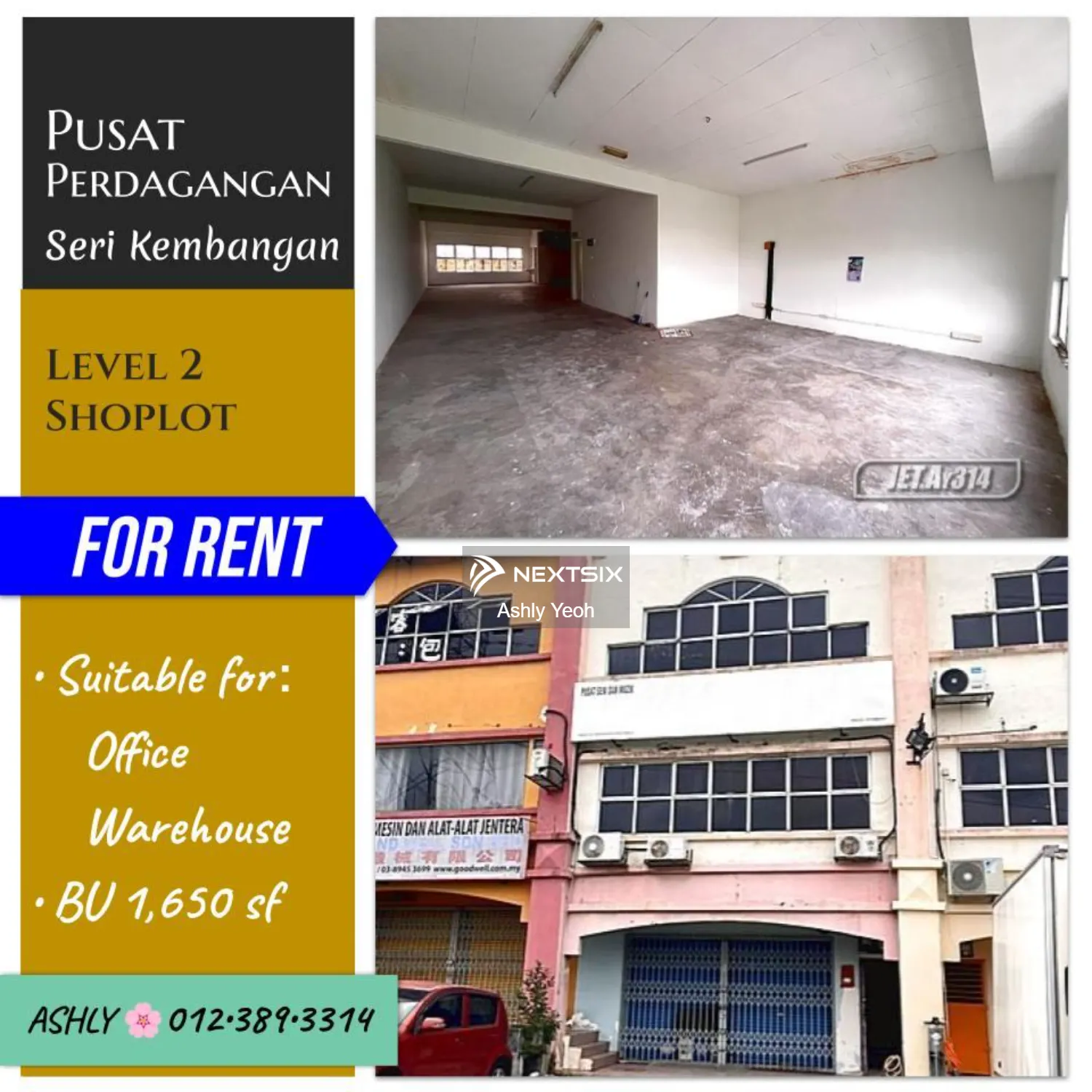 LEVEL 2 SHOPLOT for RENT Ruang kedai untuk disewa @ Pusat Perdagangan Seri Kembangan, 43300 Seri Kembangan, Selangor