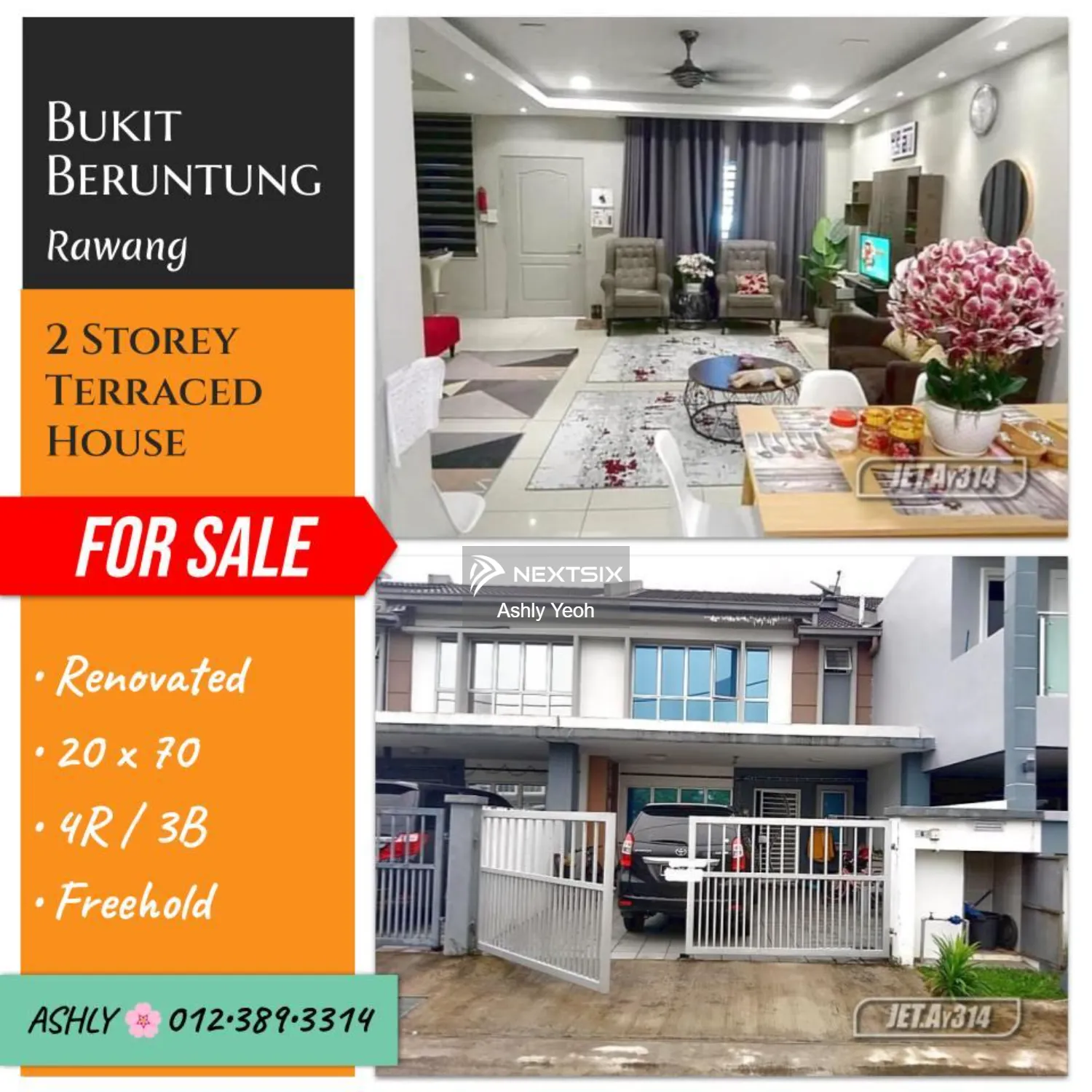 RENOVATED Double Storey Terrace House for SALE Rumah Untuk Jual @ Taman Adenium, Bukit Beruntung, 48300 Rawang