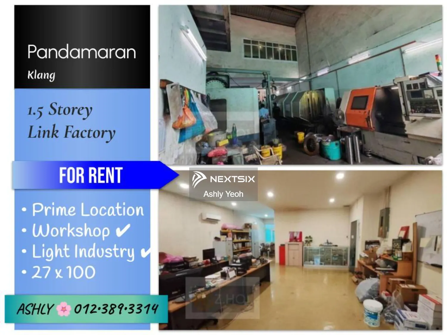 SPACIOUS 1.5 Storey Shop Factory for RENT Ruang Kedai & Kilang untuk Disewa @ Pandamaran, 42000 Port Klang, Selangor